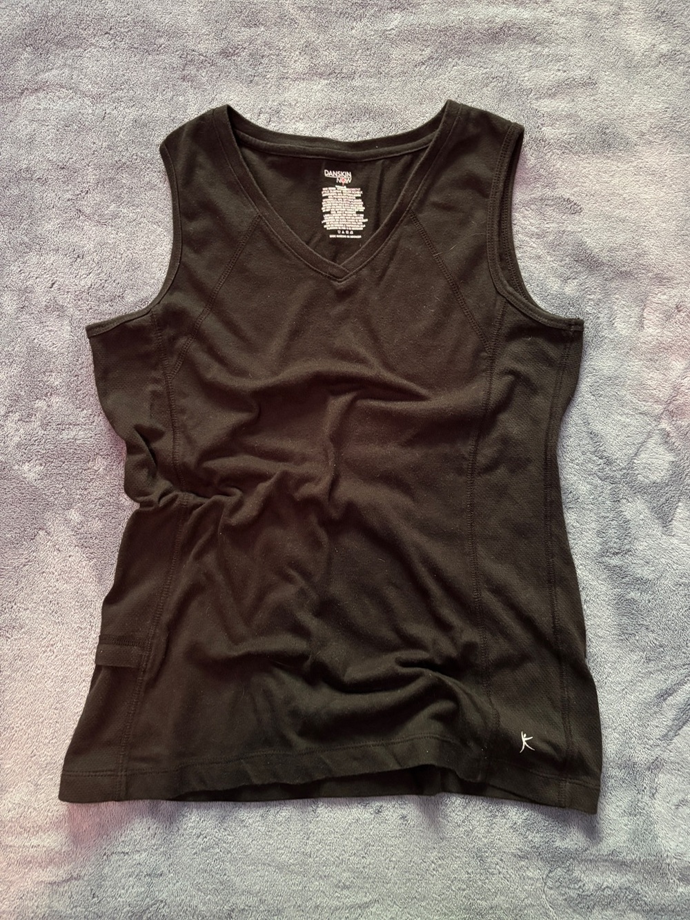 Danskin Now Black V-Neck Performance Tank